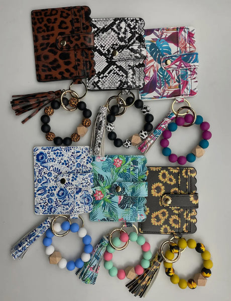 Assorted Beaded Card Keyring