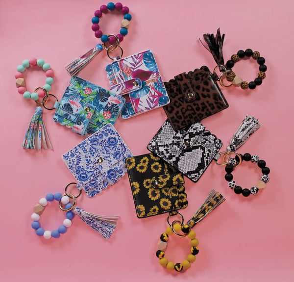 Assorted Beaded Card Keyring