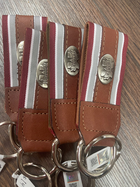 Collegiate Leather Key Chain with Concho