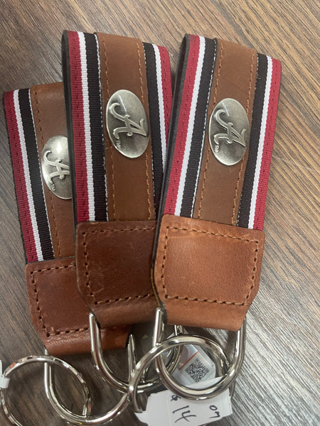Collegiate Leather Key Chain with Concho