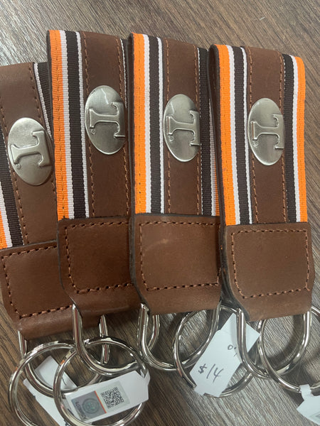 Collegiate Leather Key Chain with Concho