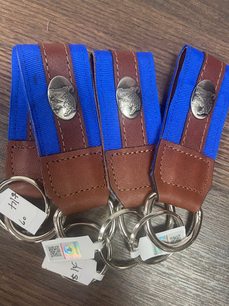 Collegiate Leather Key Chain with Concho