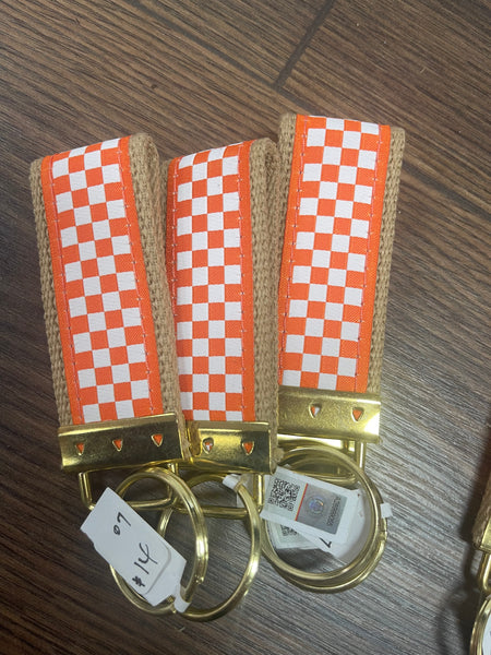 Collegiate Canvas Grosgrain Ribbon Keychain