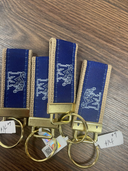 Collegiate Canvas Grosgrain Ribbon Keychain