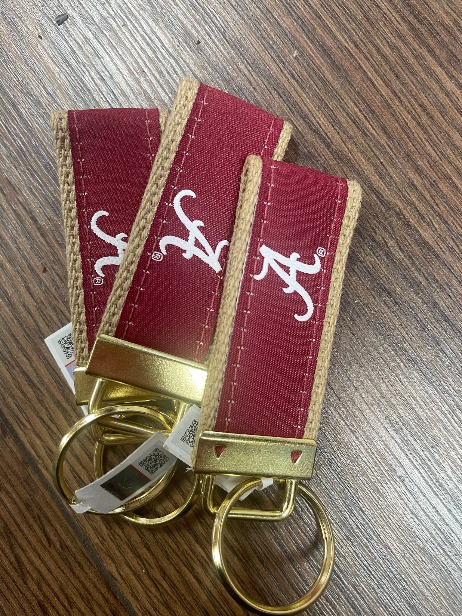 Collegiate Canvas Grosgrain Ribbon Keychain