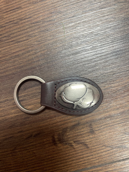 Leather Emblem Concho Keychain