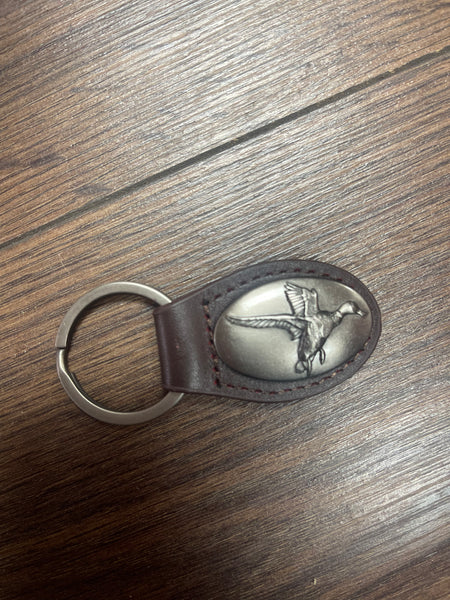 Leather Emblem Concho Keychain