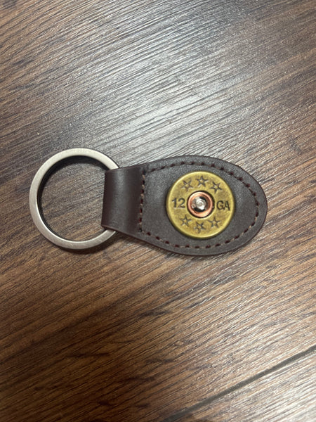 Leather Emblem Concho Keychain