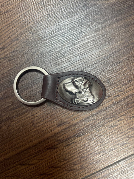 Leather Emblem Concho Keychain