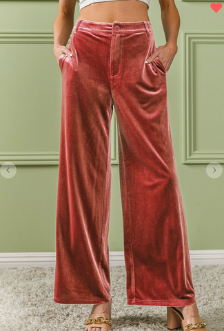 Wide Legged Velvet Pants