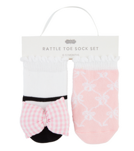Bow Rattle Baby Socks