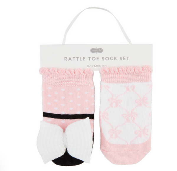 Bow Rattle Baby Socks