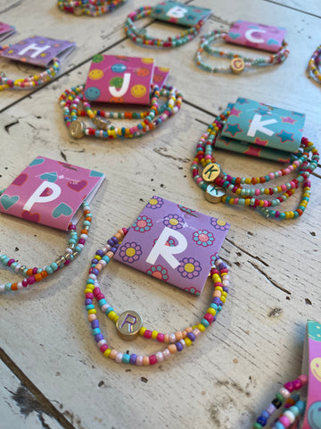 Kids Multi Bead Initial Bracelet