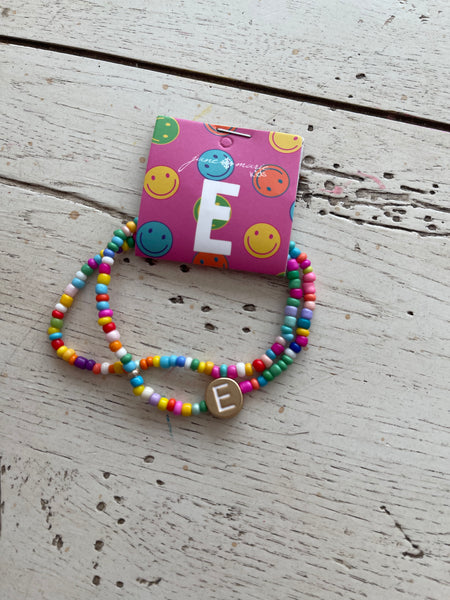 Kids Multi Bead Initial Bracelet