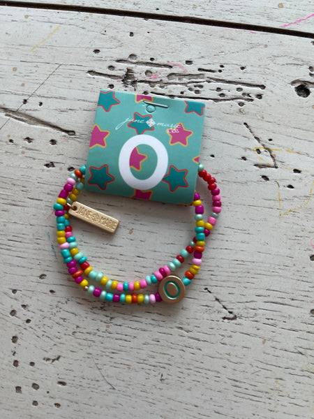 Kids Multi Bead Initial Bracelet