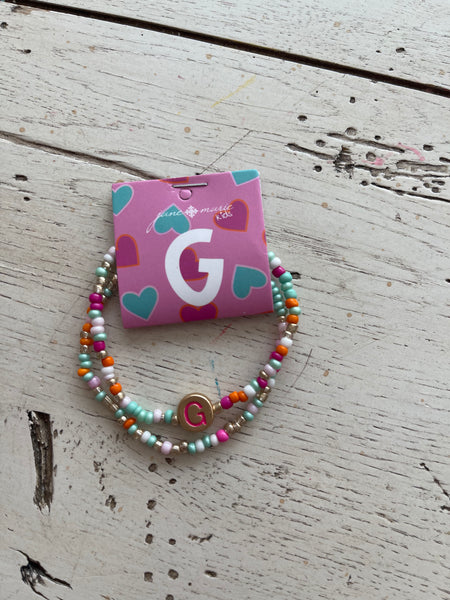 Kids Multi Bead Initial Bracelet