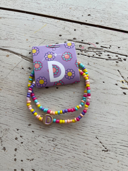 Kids Multi Bead Initial Bracelet