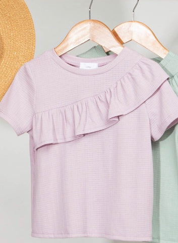Lavender Ruffle Detail Top